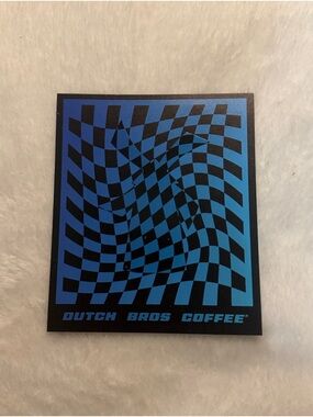 Dutch Bros Sticker Black & Blue Wavy Checkerboard - Glows In Dark!!!